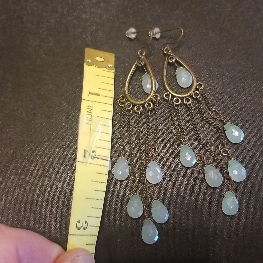 Vintage pale Blue Chandelier Earrings